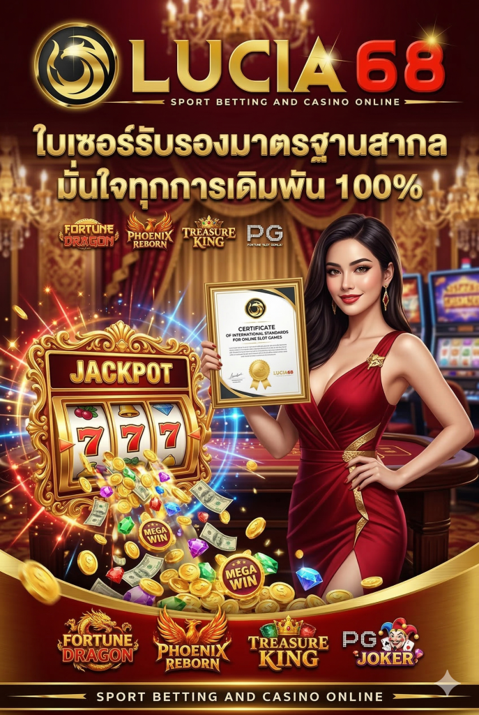 LUCIA68-ใบเซอร์รับรองมาตรฐานสากล มั่นใจทุกการเดิมพัน 100%